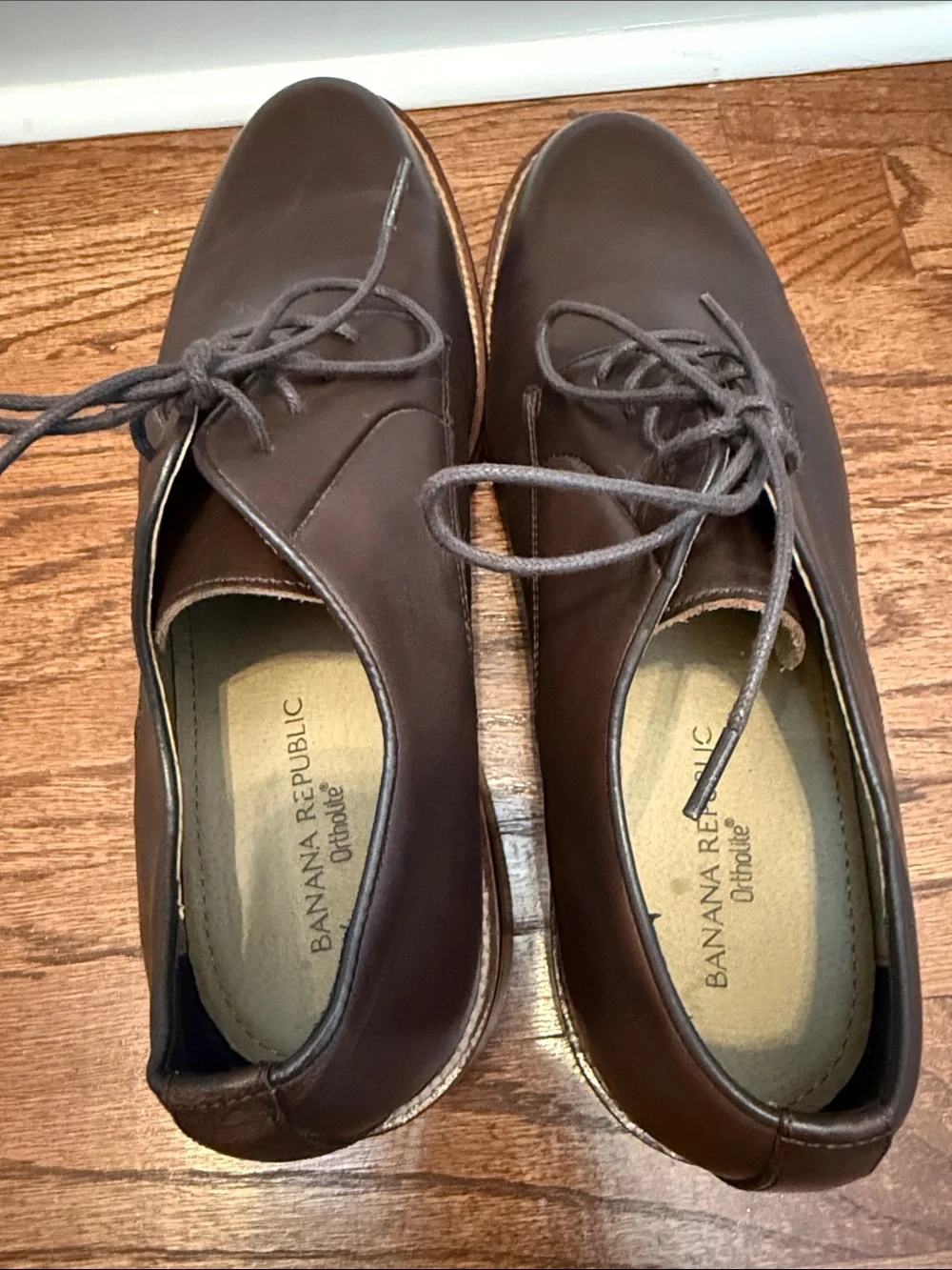 Banana Republic Ortholite Dark Brown Genuine Italian Leather Upper Oxfords